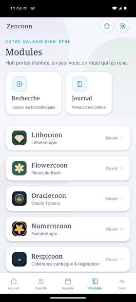 Les huit modules