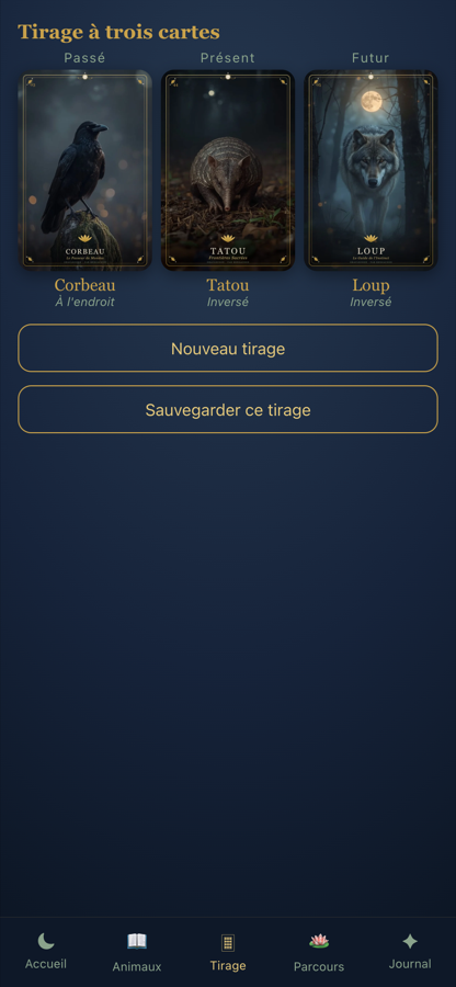 Tirage à trois cartes